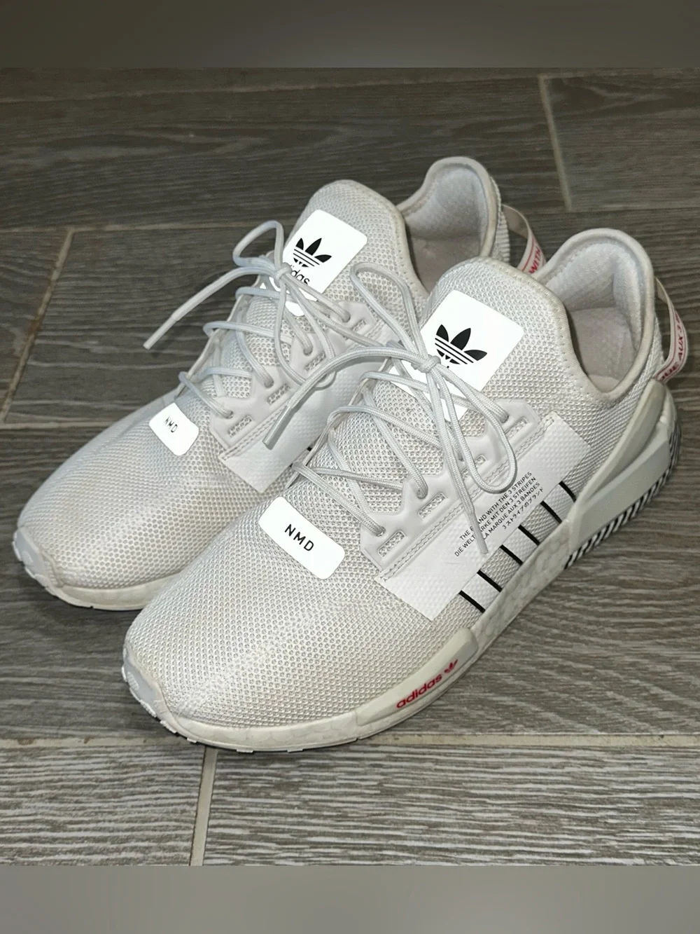 Adidas NMD R1 V2 Men’s Size 11.5 White Sneakers Running Athleisure Casual Shoes